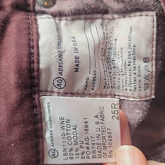 AG Adriano Goldschmied "The Stilt" Cigarette Jean in Maroon - Picture 10 of 10